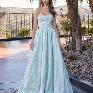 SAGE GREEN PROM DRESS. NEW LONG FORMAL BALL GOWN